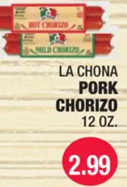 Carnicerias Jimenez LA CHONA PORK CHORIZO offer