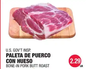 Carnicerias Jimenez U.S. GOV'T INSPI PAleta DE PUErCo CON HUESO offer