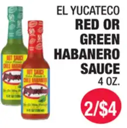 Carnicerias Jimenez EL YUCATECO RED OR GREEN HABANERO SAUCE offer