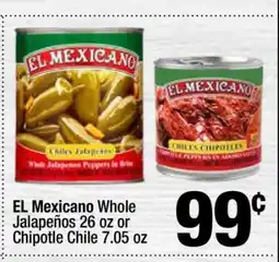 Super King Markets EL Mexicano Whole Jalapeños or Chipotle Chile offer
