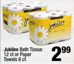 Super King Markets Jubilee Bath Tissue 12 ct or Paper Towels 6 ct offer