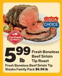 Save a Lot Fresh Boneless Beef Sirloin Tip Roast offer