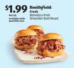 Aldi Smithfield Fresh Boneless Pork Shoulder Butt Roast offer