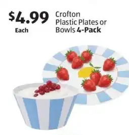 Aldi Crofton Plastic Plates or Bowls 4-Pack offer
