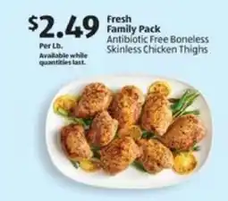 Aldi Fresh Family Pack Antibiotic Free Boneless Skinless Chicken Thighs offer