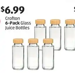 Aldi Crofton 6-Pack Glass Juice Bottles offer