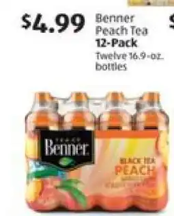 Aldi Benner Peach Tea 12-Pack offer