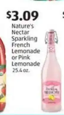 Aldi Nature's Nectar Sparkling French Lemonade or Pink Lemonade offer
