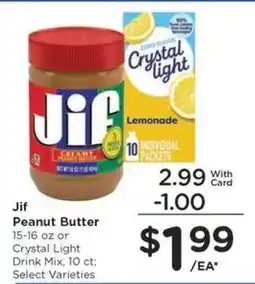 Kroger Jif Peanut Butter or Crystal Light Drink Mix offer