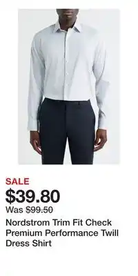 Nordstrom Nordstrom Trim Fit Check Premium Performance Twill Dress Shirt offer