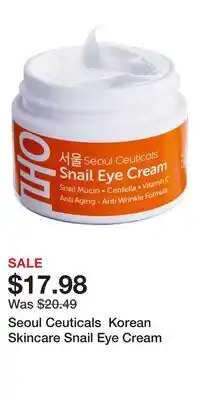 Nordstrom Seoul Ceuticals Korean Skincare Snail Eye Cream offer