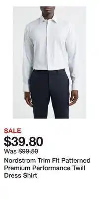 Nordstrom Nordstrom Trim Fit Patterned Premium Performance Twill Dress Shirt offer