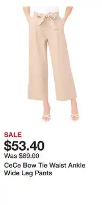 Nordstrom CeCe Bow Tie Waist Ankle Wide Leg Pants offer