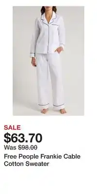 Nordstrom Free People Frankie Cable Cotton Sweater offer
