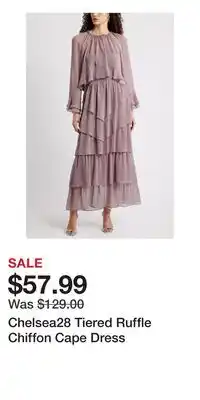 Nordstrom Chelsea28 Tiered Ruffle Chiffon Cape Dress offer