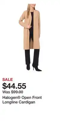 Nordstrom Halogen Open Front Longline Cardigan offer