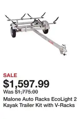 Dick's Sporting Goods Malone Auto Racks EcoLight 2 Kayak Trailer Kit with V-Racks offer