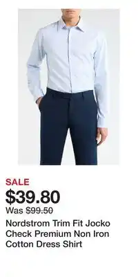 Nordstrom Nordstrom Trim Fit Jocko Check Premium Non Iron Cotton Dress Shirt offer