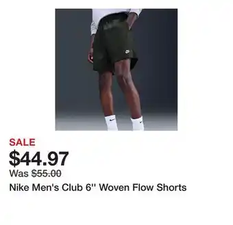 Dick's Sporting Goods Nike Men's Club 6'' Woven Flow Shorts offer