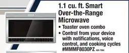 Menards 1.1 cu. ft. Smart Over-the-Range Microwave offer
