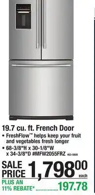 Menards 19.7 cu. ft. French Door offer