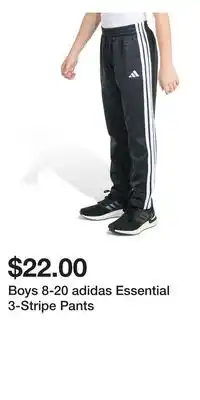 Kohl's Boys 8-20 adidas Essential 3-Stripe Pants offer