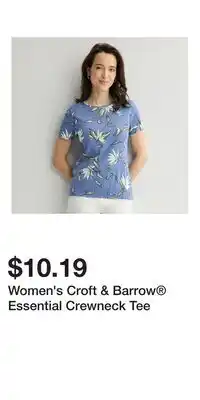Kohl's Women's Croft & Barrow Essential Crewneck Tee offer