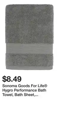 Kohl's Sonoma Goods For Life Hygro Performance Bath Towel, Bath Sheet, Hand Towel or Washcloth offer