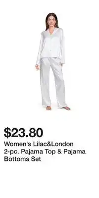 Kohl's Women's Lilac&London 2-pc. Pajama Top & Pajama Bottoms Set offer