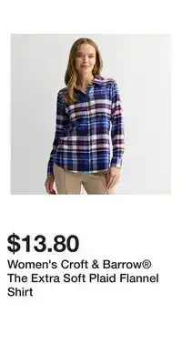 Kohl's Women's Croft & Barrow The Extra Soft Plaid Flannel Shirt offer