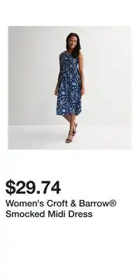 Kohl's Women's Croft & Barrow Smocked Midi Dress offer