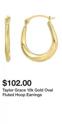 Kohl's Taylor Grace 10k Gold Oval Fluted Hoop Earrings offer