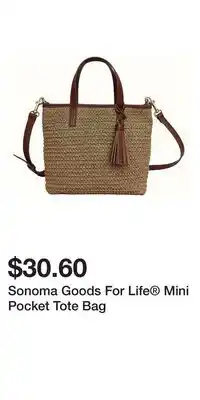 Kohl's Sonoma Goods For Life Mini Pocket Tote Bag offer