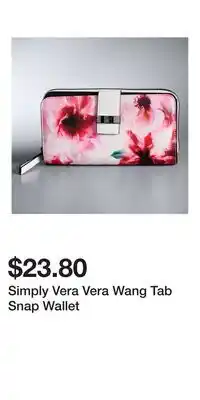 Kohl's Simply Vera Vera Wang Tab Snap Wallet offer