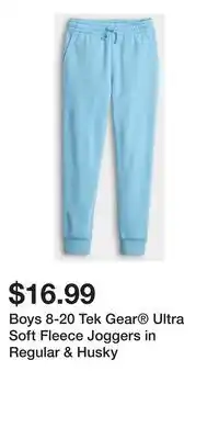 Kohl's Boys 8-20 Tek Gear Ultra Soft Fleece Joggers in Regular & Husky offer