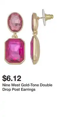 Kohl's Nine West Gold-Tone Double Drop Post Earrings offer