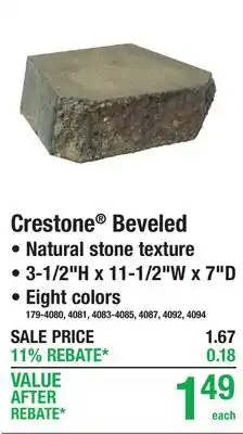 Menards Crestone Beveled RETAINING WALL BLOCKS offer