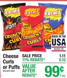 Menards Cheese Curls or Puffs offer