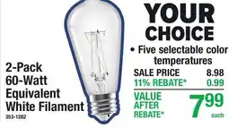 Menards 2-Pack 60-Watt Equivalent White Filament offer