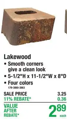Menards Lakewood 5-1/2H x 11-1/2W x 8D offer