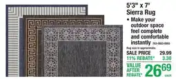 Menards 5'3 x 7' Sierra Rug offer