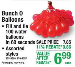 Menards Bunch O Balloons Fill and tie 100 water balloons in 60 seconds Assorted styles offer