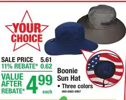 Menards Boonie Sun Hat offer