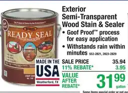Menards Exterior Semi-Transparent Wood Stain & Sealer offer