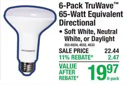 Menards Sylvania 6-Pack TruWave 65-Watt Equivalent Directional offer