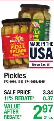 Menards Pickles offer