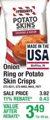 Menards Onion Ring or Potato Skin Crisps offer