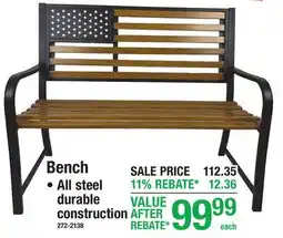 Menards Bench offer