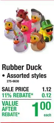 Menards Rubber Duck offer