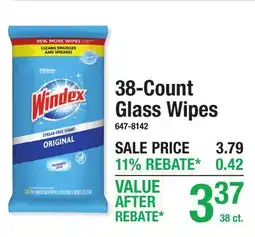 Menards 38-Count Glass Wipes offer